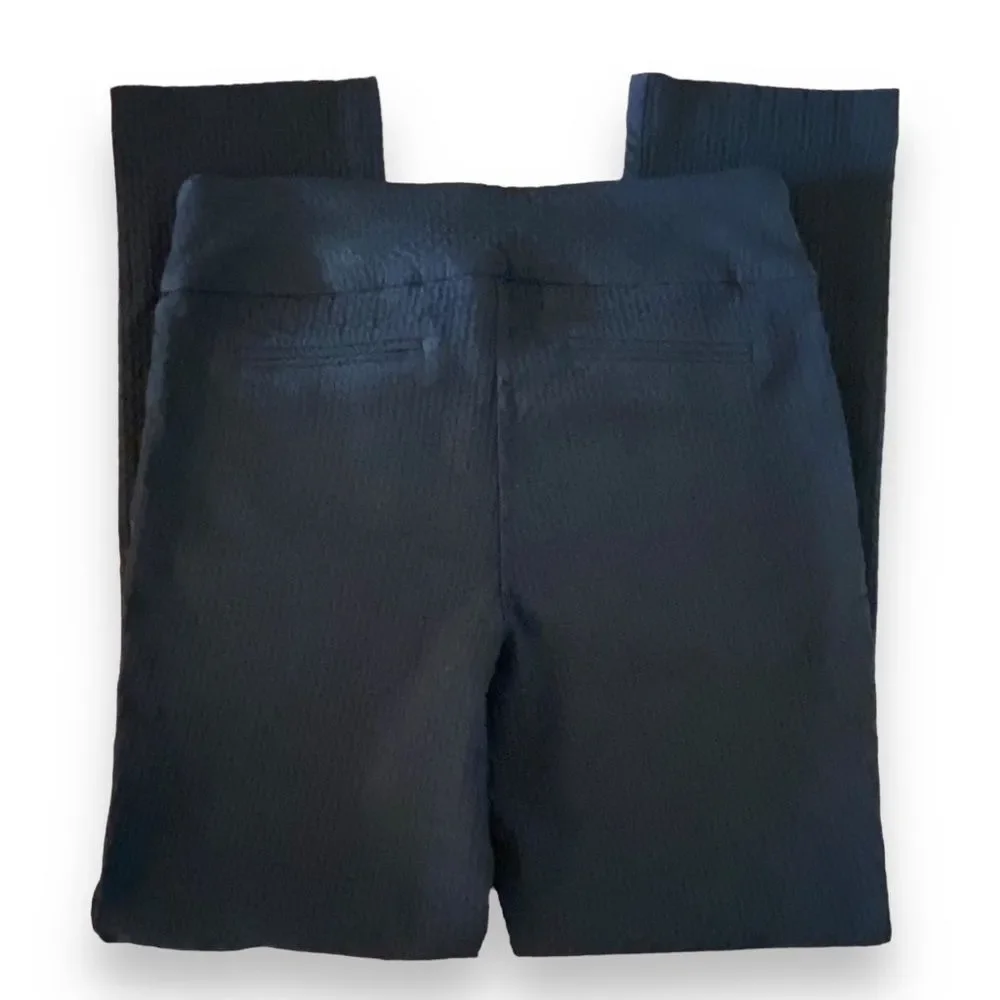 Hilary Radley Black Textured Slim Leg High Rise Stretch Ponte Pants Size 6 - Picture 7 of 11